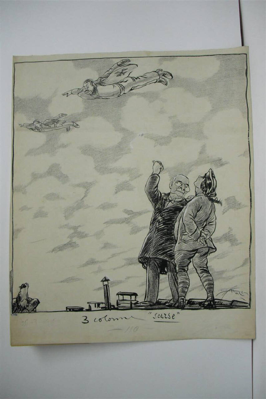 PERCHE' FU PROIBITO IL CORTEO DELLE "CINQUE GIORNATE". (disegno) di Mazza, Aldo (1916/03/26 - )