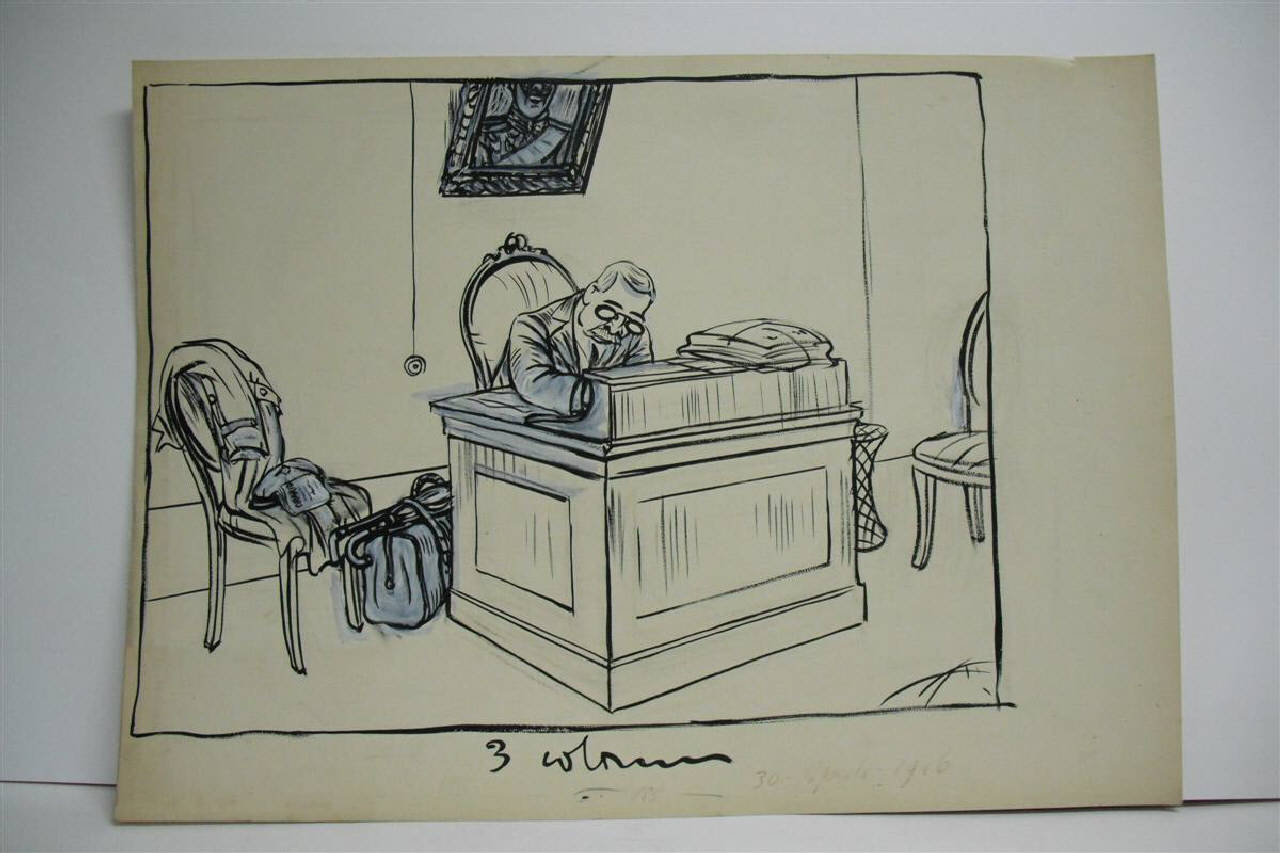 IL REDUCE. (disegno) di Mazza, Aldo (1916/04/30 - )