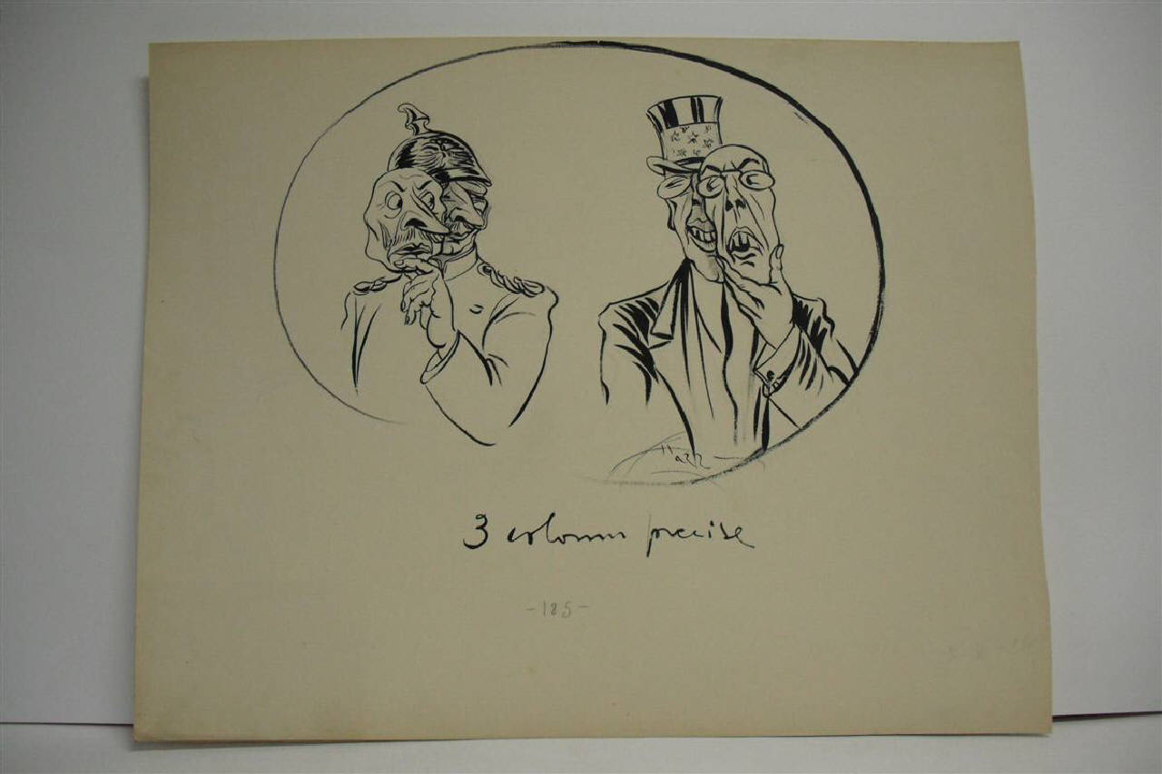 IL DISSENSO TEDESCO-AMERICANO. (disegno) di Mazza, Aldo (1916/05/07 - )