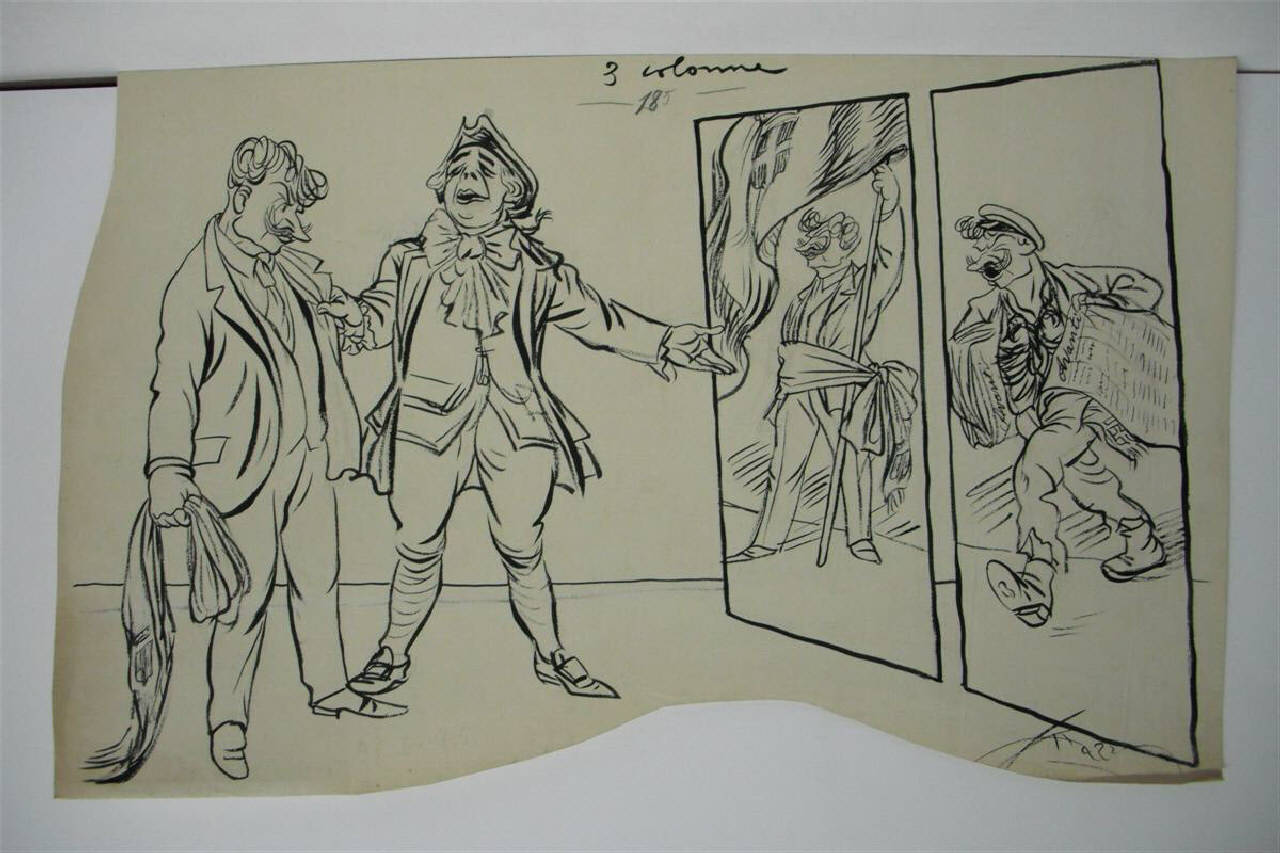 IL SINDACO LATITANTE. (disegno) di Mazza, Aldo (1916/05/28 - )