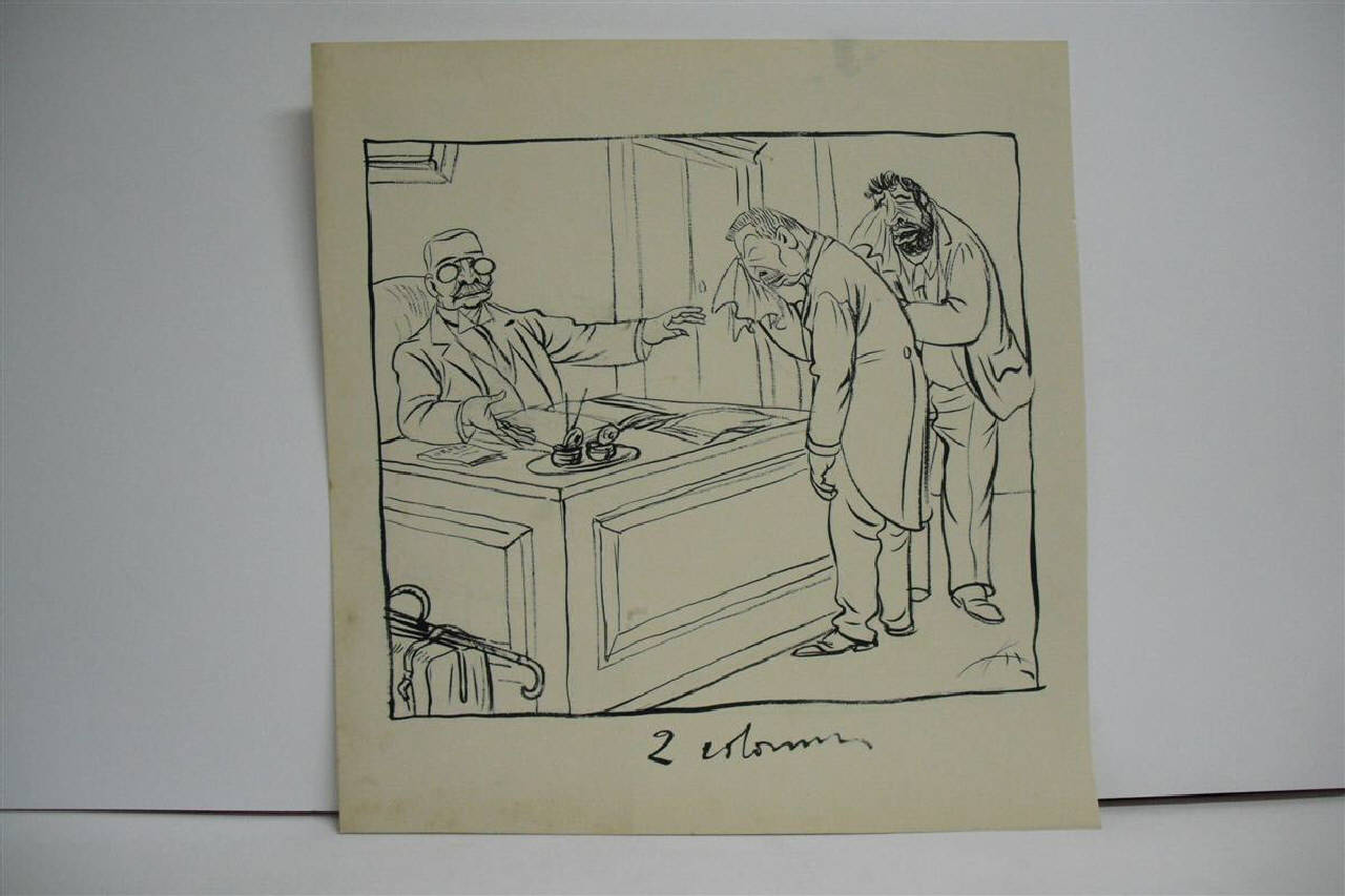 LA PROSSIMA PARTENZA DEL PREFETTO. (disegno) di Mazza, Aldo (1916/07/16 - )