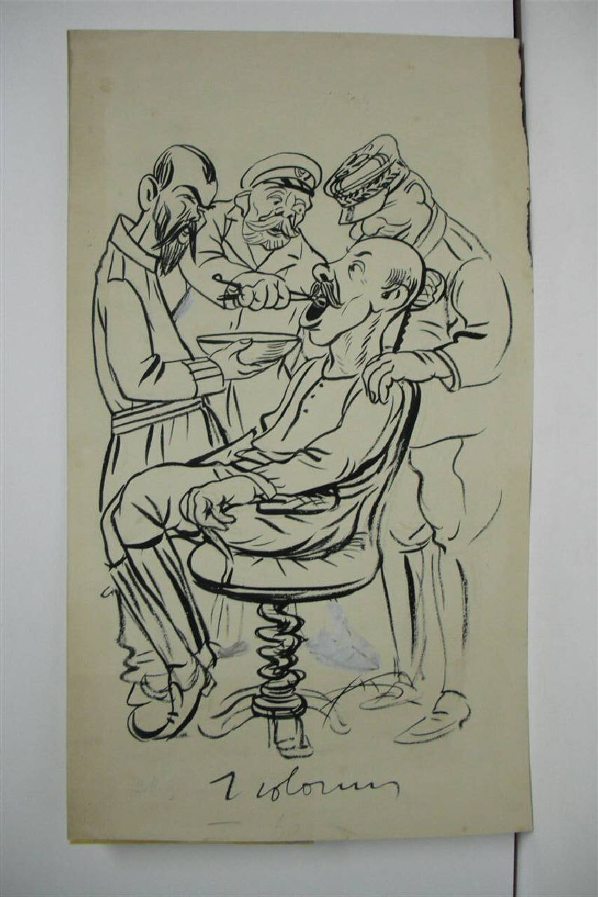 COSTANTINO E L'INTESA. (disegno) di Mazza, Aldo (1916/11/12 - )