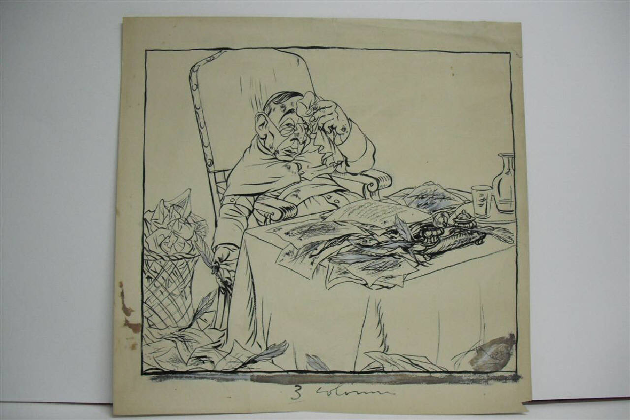 LA PROTESTA PER L'ECCIDIO DI PADOVA. (disegno) di Mazza, Aldo (1916/11/19 - )