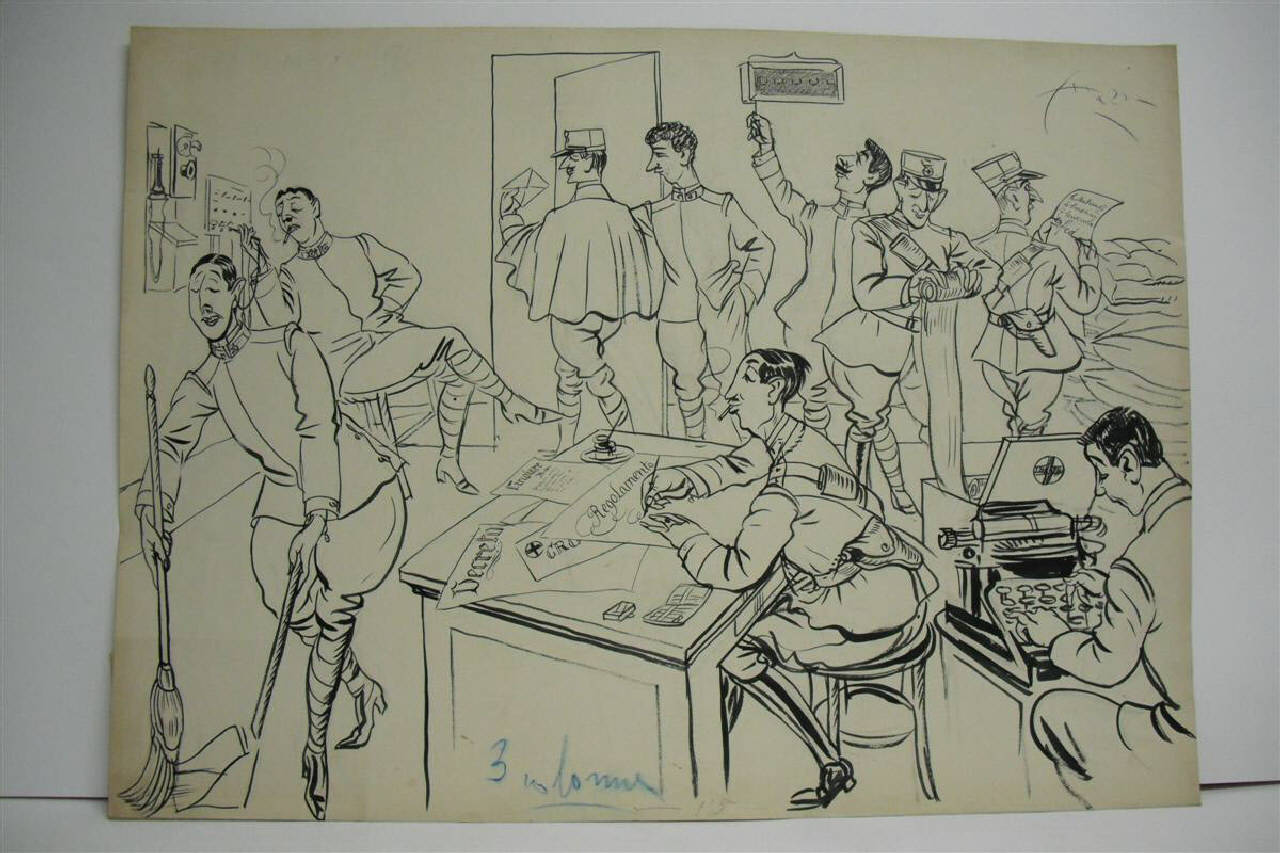 …E DA NOI. (disegno) di Mazza, Aldo (1916/12/10 - )