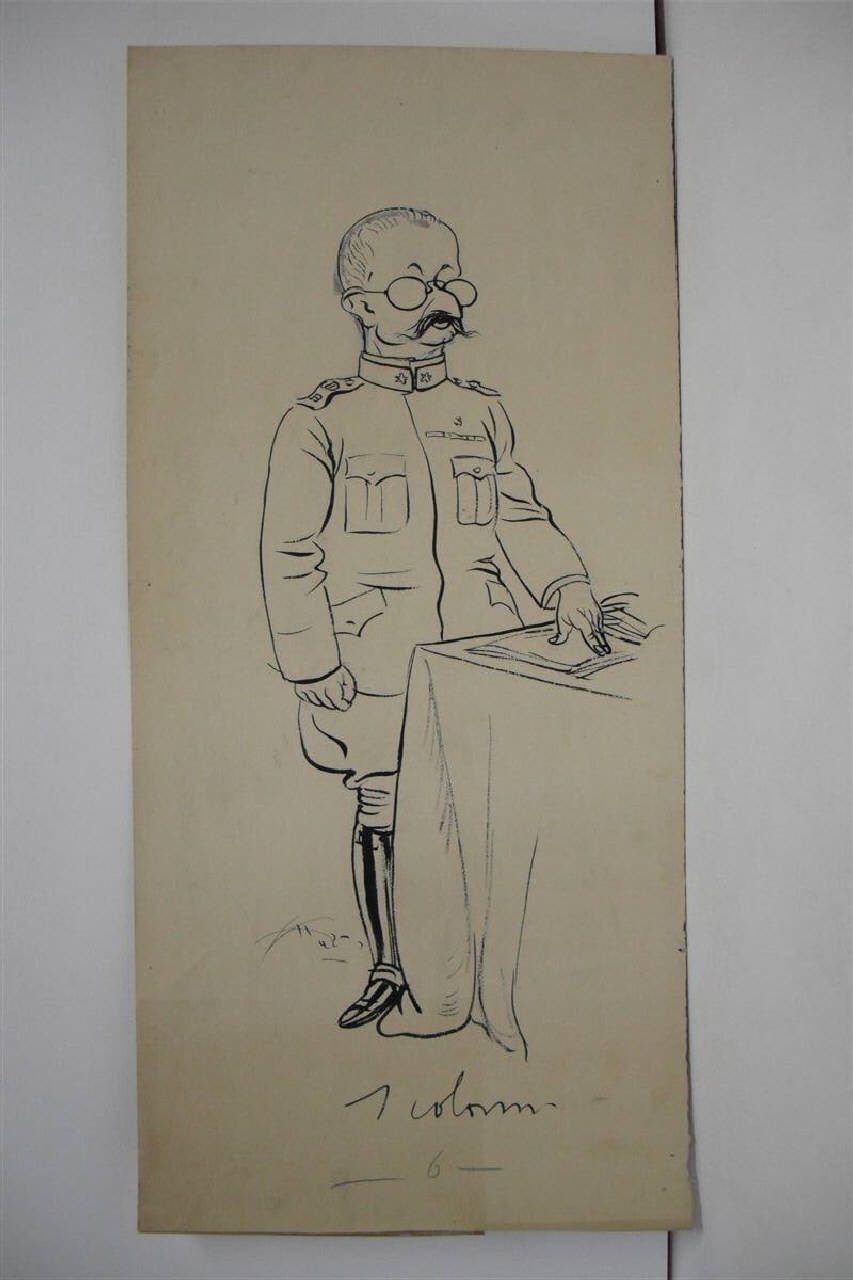 IL GENERALE ANGELOTTI. (disegno) di Mazza, Aldo (1916/12/24 - )