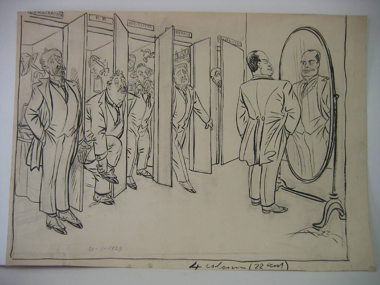 I PREPARATIVI ELETTORALI. (disegno) di Mazza, Aldo (1924/01/20 - )
