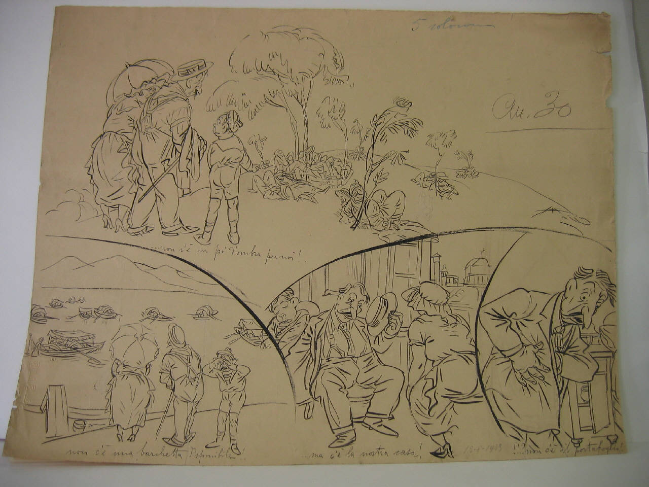 LE DELIZIE DEL FERRAGOSTO. (disegno) di Mazza, Aldo (1923/08/12 - )