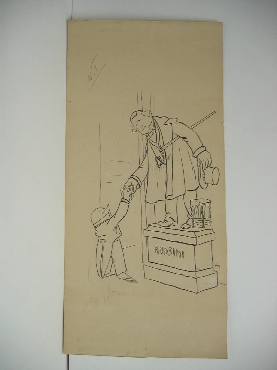 NELL'ATRIO DEL TEATRO ALLA SCALA. (disegno) di Mazza, Aldo (1906/01/07 - )