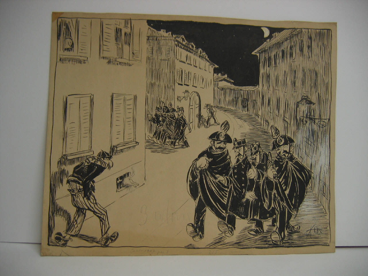 LA PUBBLICA SICUREZZA A MILANO. (disegno) di Mazza, Aldo (1907/01/20 - )