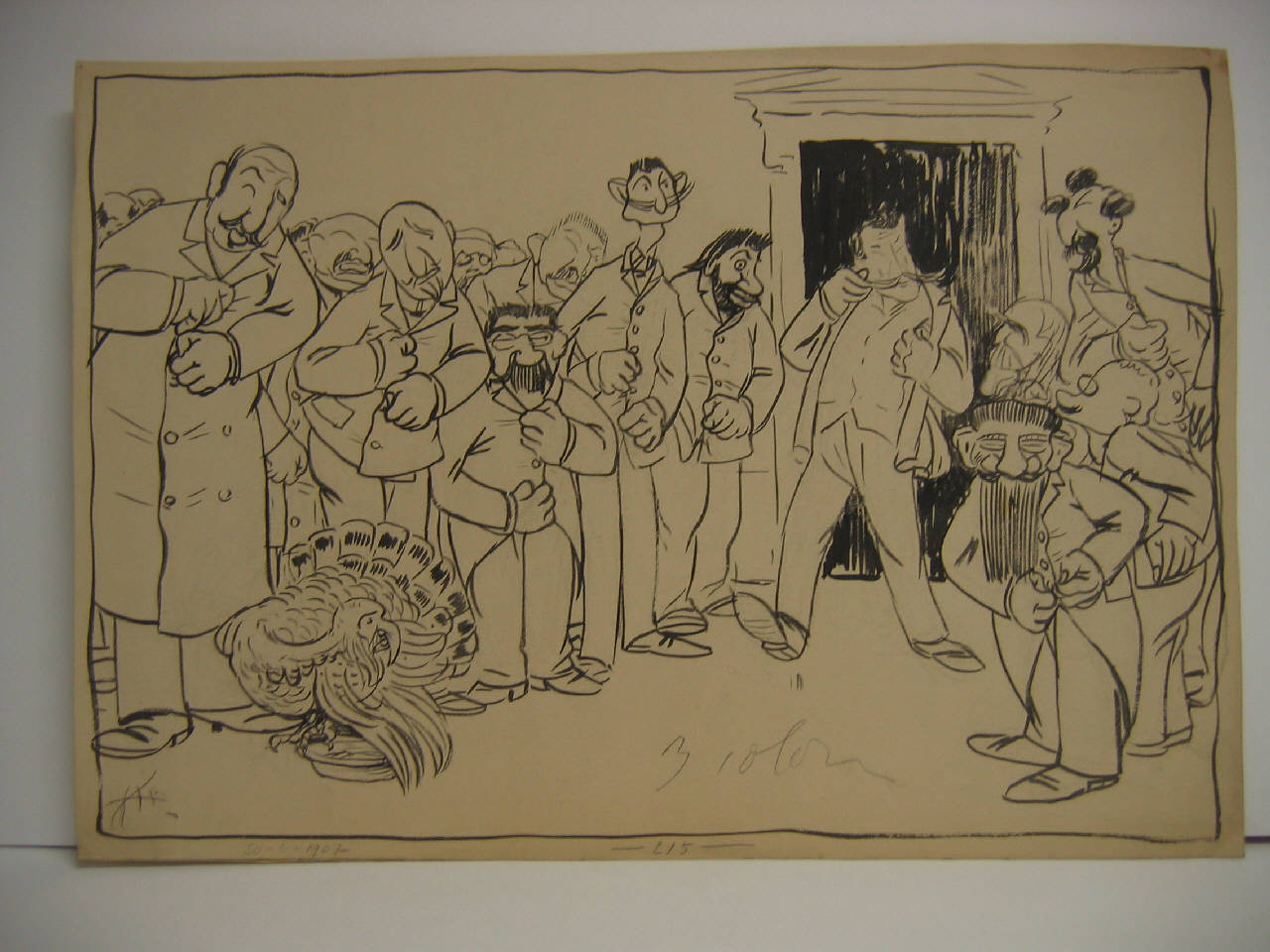 L'ACCOGLIENZA DELLA CAMERA A NUNZIO NASI. (disegno) di Mazza, Aldo (1907/06/30 - )