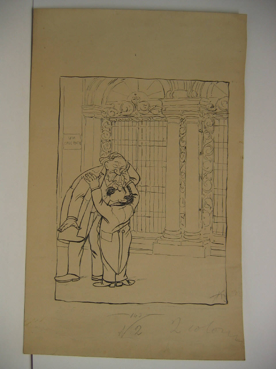 LA CHIESA DI SAN GIOVANNI ALLE CASE ROTTE. (disegno) di Mazza, Aldo (1907/06/30 - )