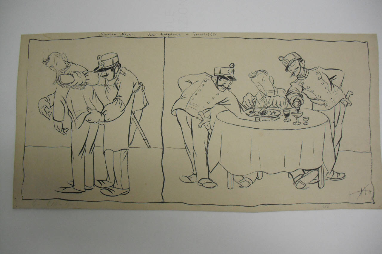 LA PRIGIONE A DOMICILIO. (disegno) di Mazza, Aldo (1907/08/04 - )