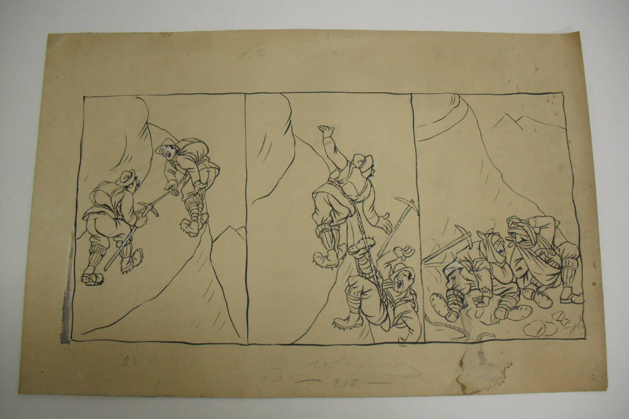 IL VERO ALPINISMO. (disegno) di Mazza, Aldo (1907/08/25 - )