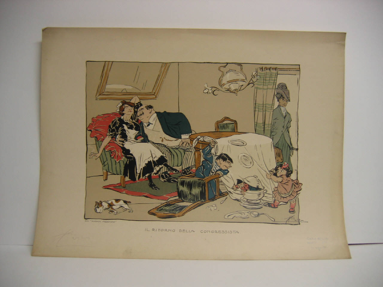 IL RITORNO DELLA CONGRESSISTA. (disegno) di Mazza, Aldo (1908/05/17 - )