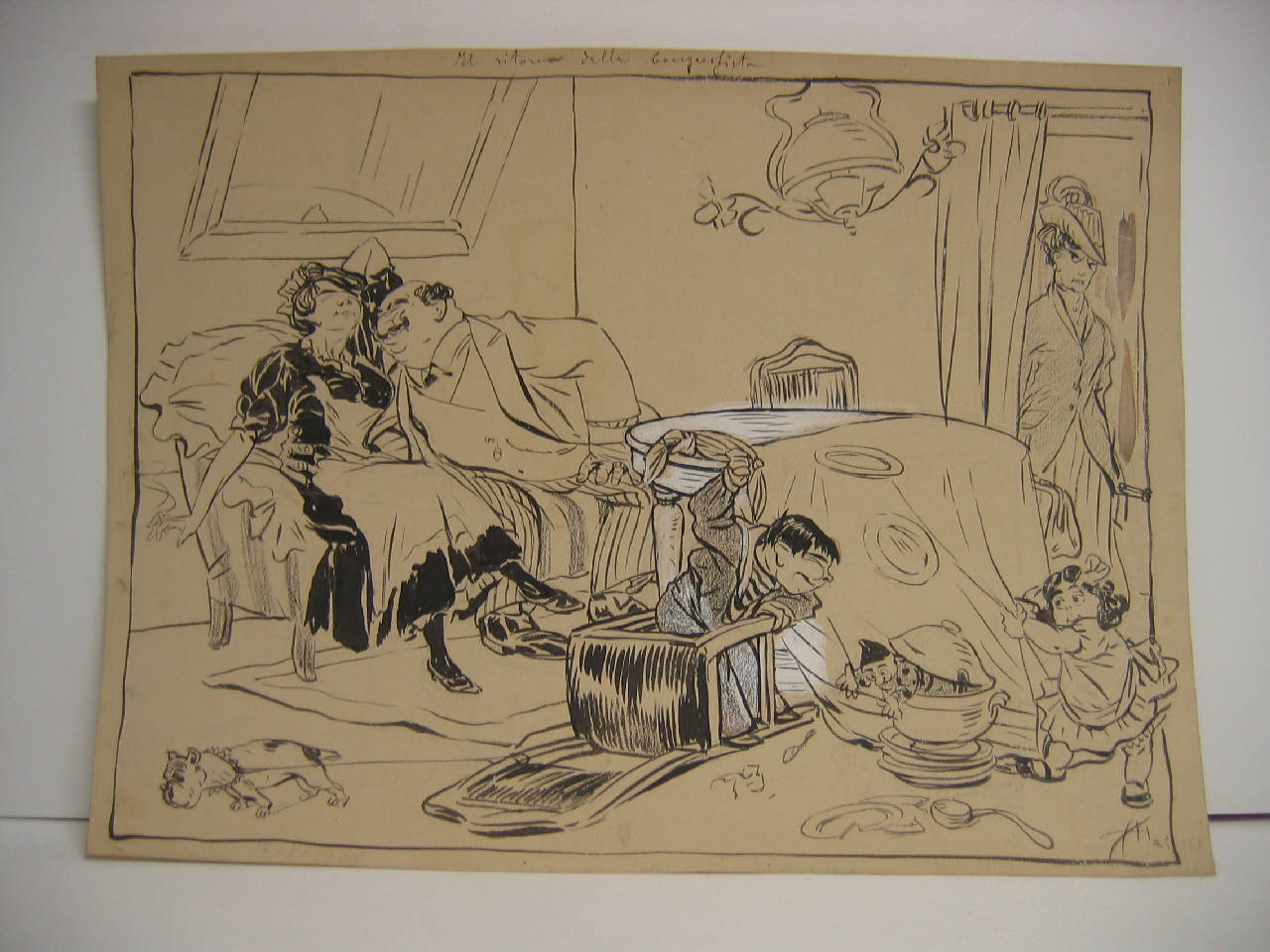 IL RITORNO DELLA CONGRESSISTA. (disegno) di Mazza, Aldo (1908/05/17 - )