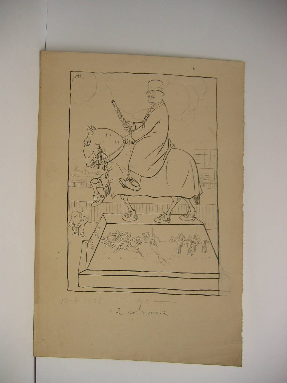 PROGETTO DI MONUMENTO ALLO STARTER DI SAN SIRO. (disegno) di Mazza, Aldo (1908/06/14 - )