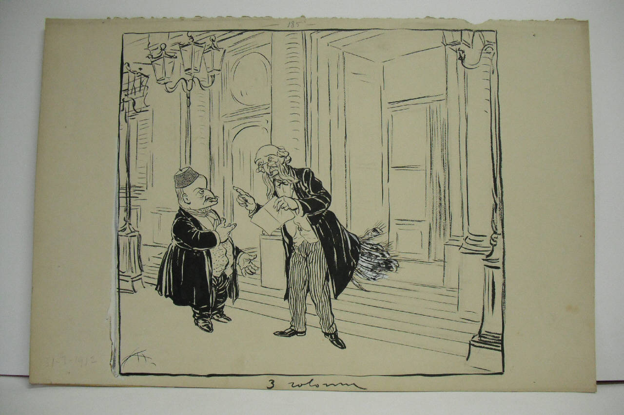 BONARDI A MONTECITORIO. (disegno) di Mazza, Aldo (1912/03/31 - )
