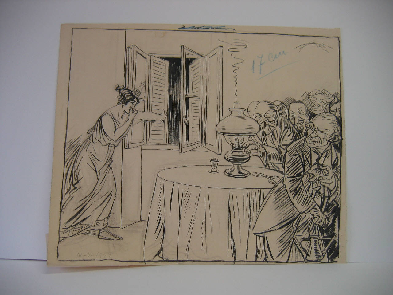 ALLA CONFERENZA DI GENOVA. (disegno) di Mazza, Aldo (1922/05/14 - )