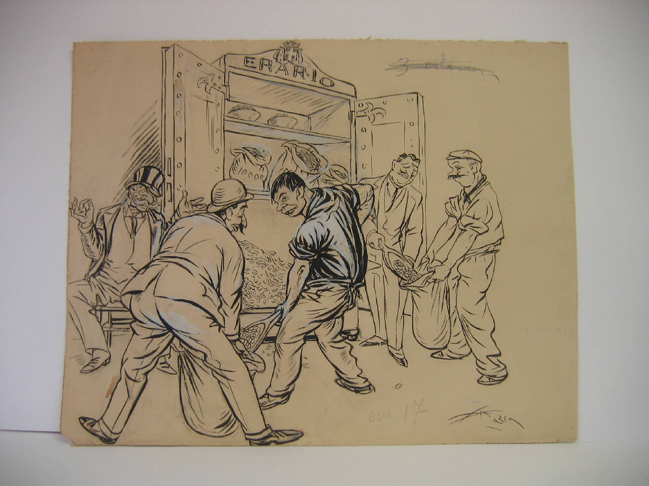 CANTIERI E COOPERATIVE OSSIA LA VERA COLLABORAZIONE DI CLASSE. (disegno) di Mazza, Aldo (1922/06/18 - )