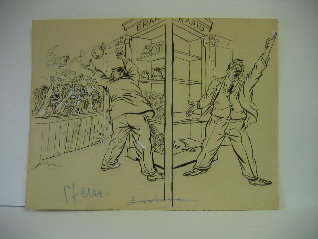 L'ESPOSIZIONE FINANZIARIA. (disegno) di Mazza, Aldo (1922/07/16 - )