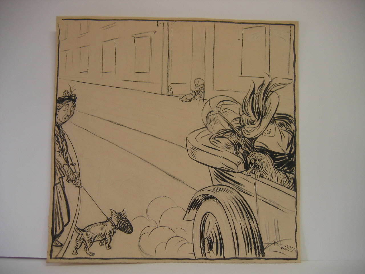 LE SEVERE MISURE PER I CANI. (disegno) di Mazza, Aldo (1922/08/06 - )