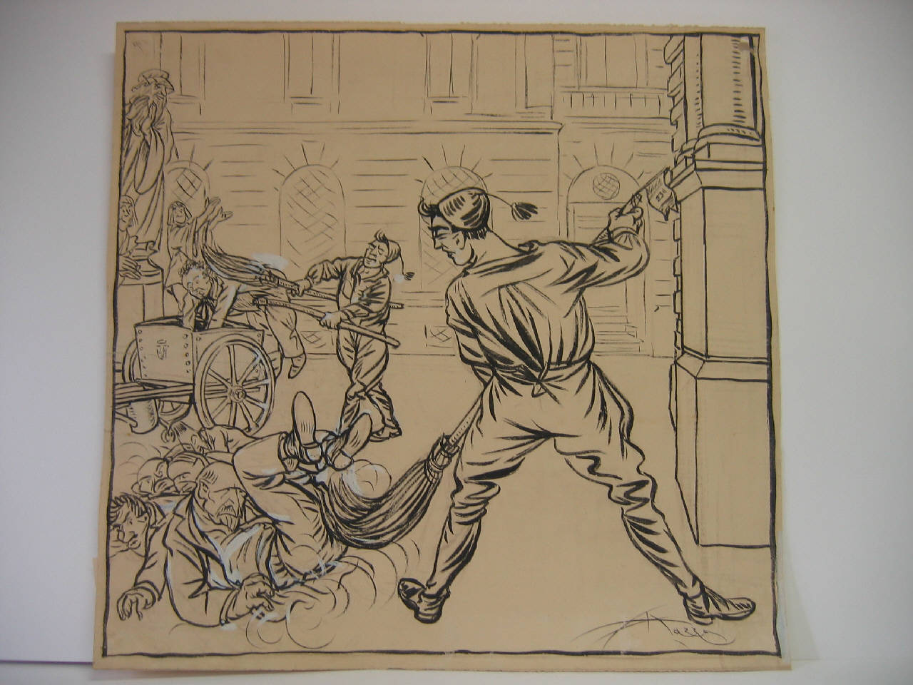 PULIZIA URBANA. (disegno) di Mazza, Aldo (1922/08/13 - )