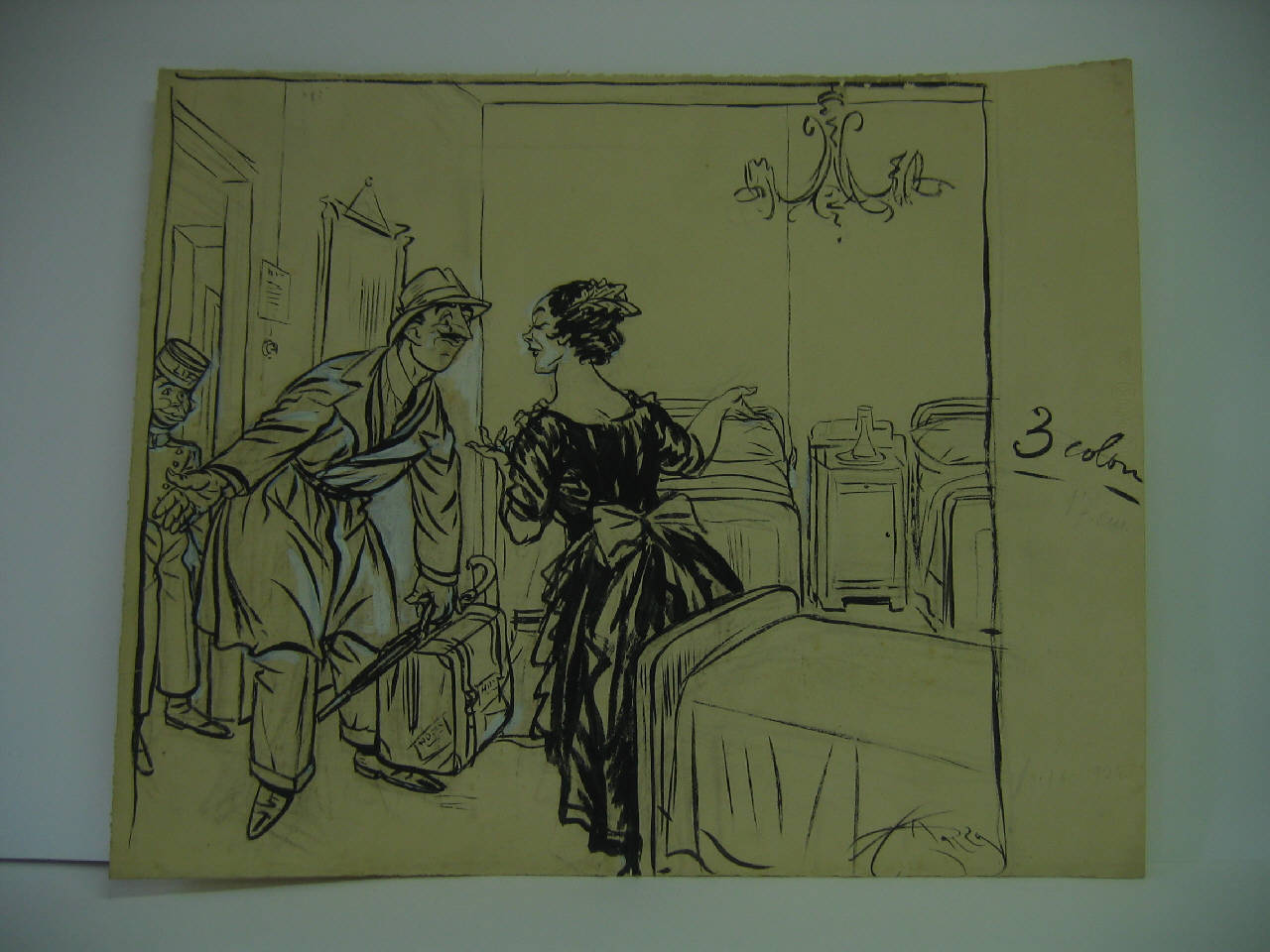 LE SORPRESE DELLE TARIFFE NEGLI ALBERGHI. (disegno) di Mazza, Aldo (1922/09/10 - )