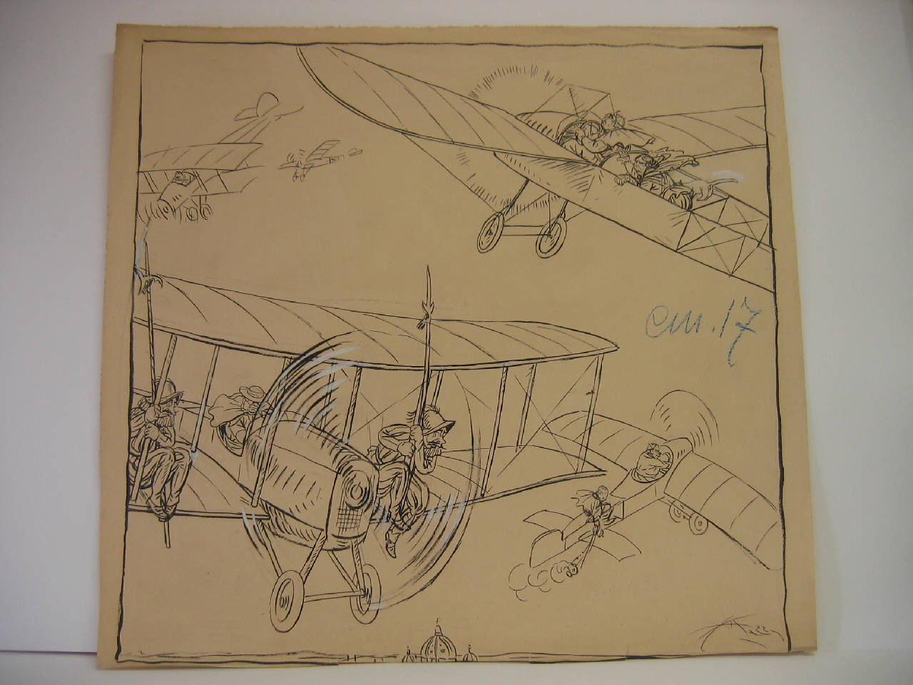 I CARDINALI VOLANO. (disegno) di Mazza, Aldo (1922/09/17 - )