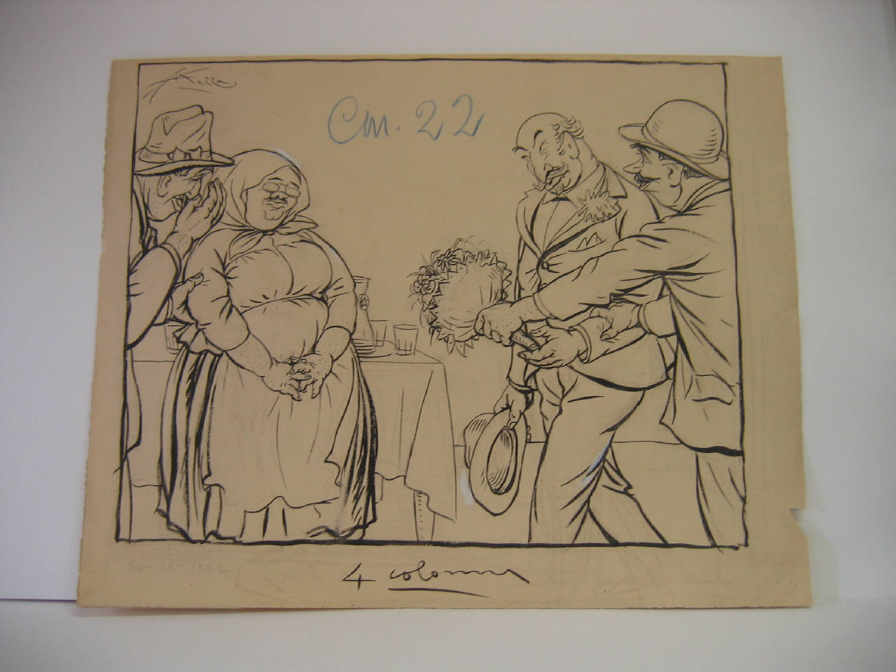 I PARANINFI DEL FIDANZAMENTO GIOLITTI - NITTI. (disegno) di Mazza, Aldo (1922/09/24 - )