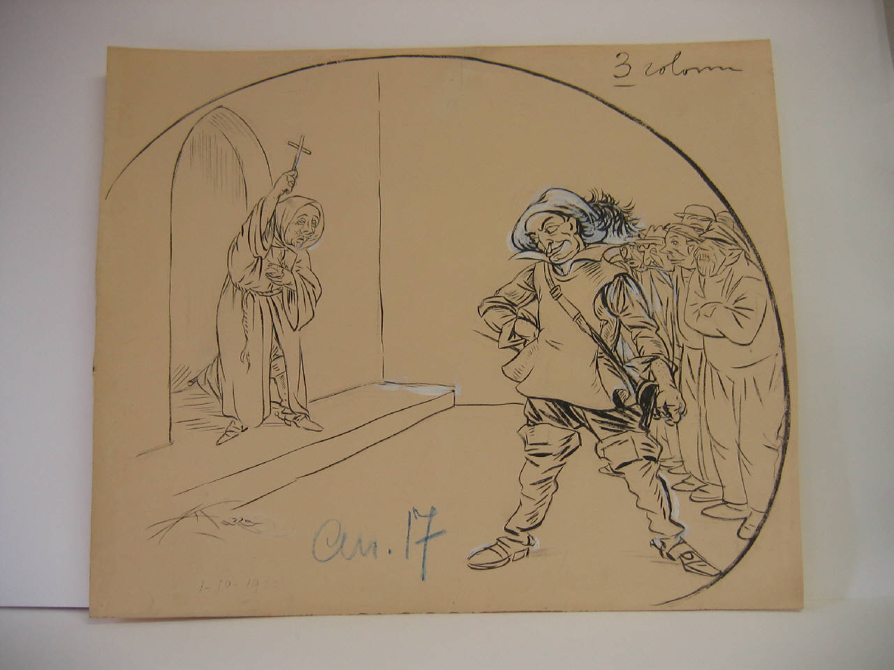 D'ANNUNZIO E MUSSOLINI. (disegno) di Mazza, Aldo (1922/10/01 - )