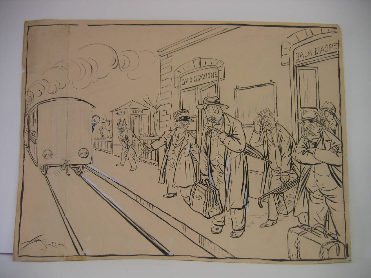 UNA CORSA PERDUTA. (disegno) di Mazza, Aldo (1922/11/05 - )