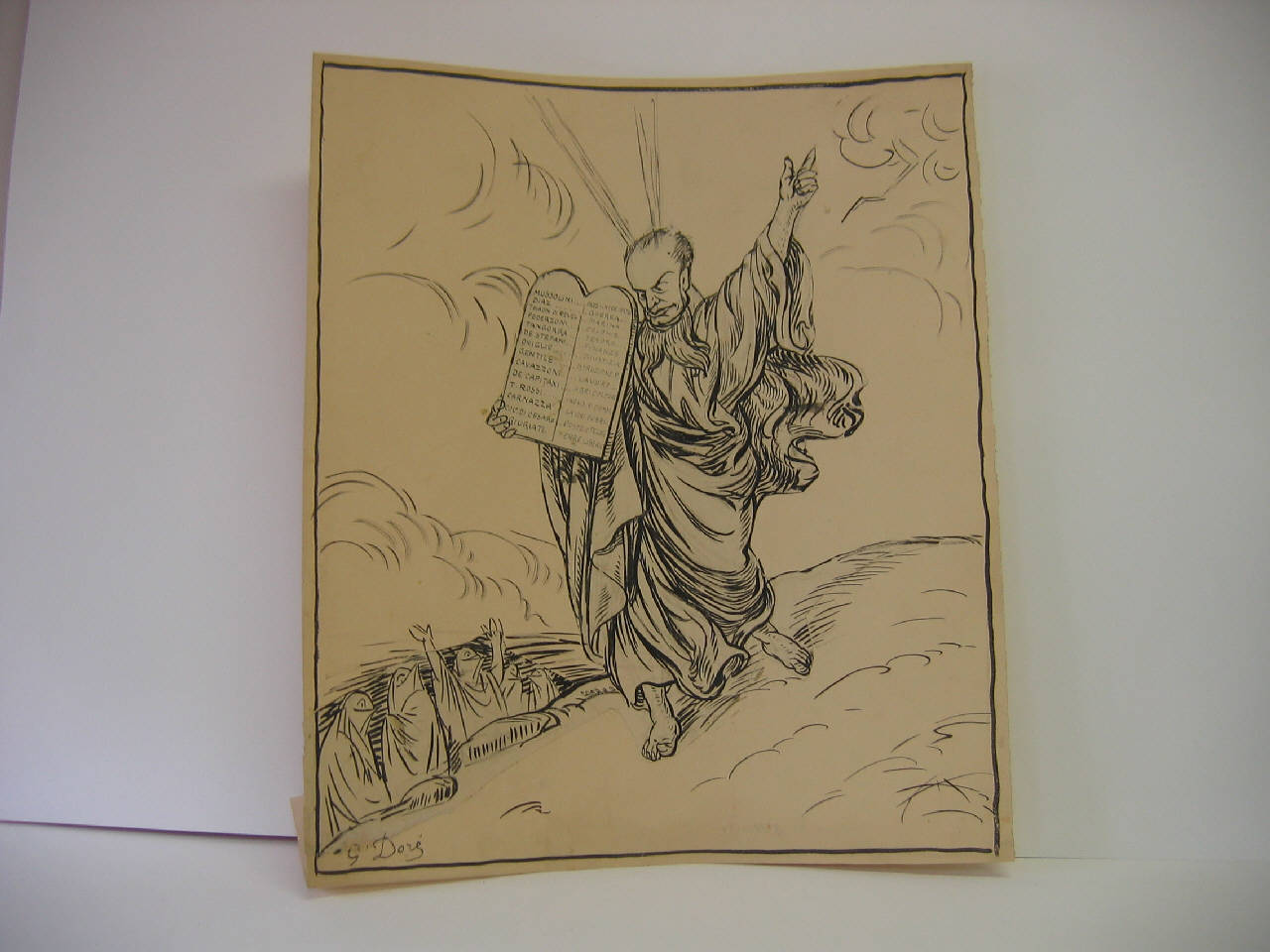 MOSE' MUSSOLINI SCENDE DAL SINAI. (disegno) di Mazza, Aldo (1922/11/05 - )