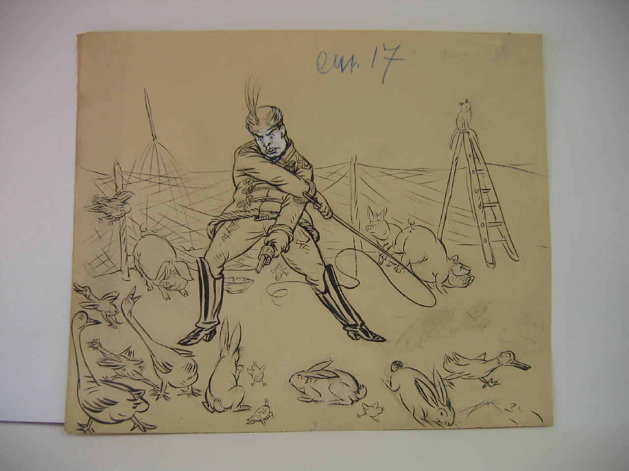 MUSSOLINI E I DEPUTATI. (disegno) di Mazza, Aldo (1922/11/26 - )