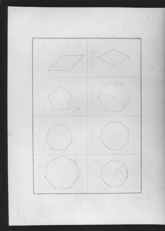 STUDIO DI ELEMENTI GEOMETRICI (disegno) di Clerici Raffaele (n. 18) ? (ultimo quarto sec. XIX)
