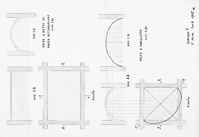 STUDIO DI ARCHITETTURA (disegno) di Camagni Franco (metà sec. XX)