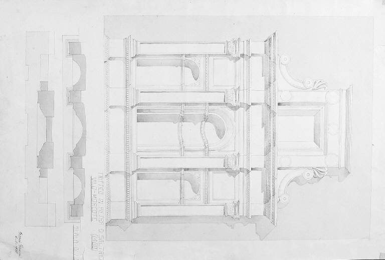 STUDIO DI UN TRITTICO (disegno) di Cassani Giacomo (secondo quarto sec. XX)