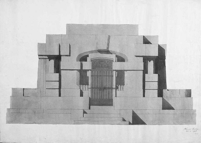 STUDIO DI TOMBA (disegno) di Clerici Antonio (secondo quarto sec. XX)