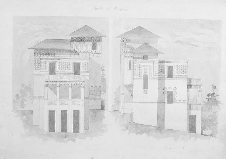 Studio di villini, Studio di villini (disegno) di Fontana Angelo (primo quarto sec. XX)