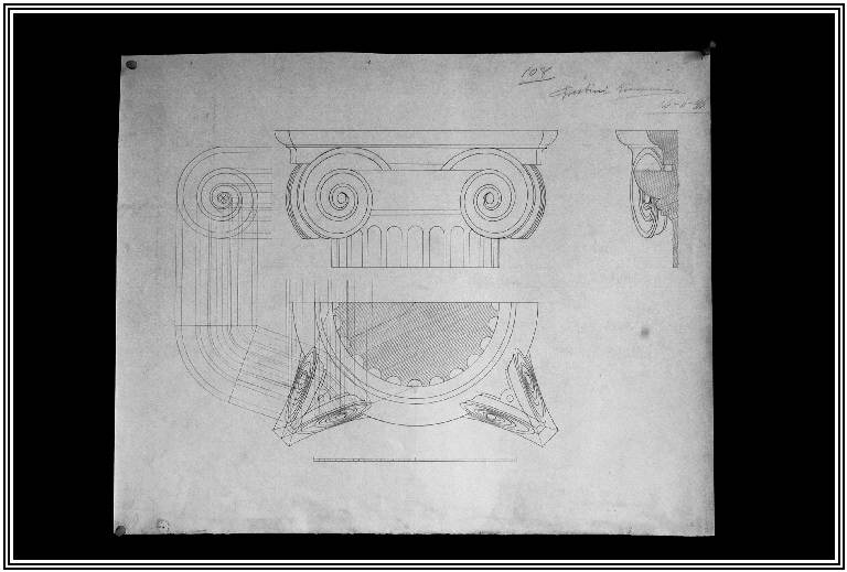 STUDIO DI ORNATO ARCHITETTONICO (disegno) di Prestini Giovanni (fine sec. XIX)