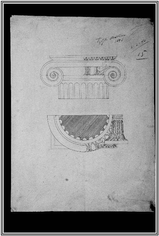 STUDIO DI ORNATO ARCHITETTONICO (disegno) di Rizzi Martino (fine sec. XIX)