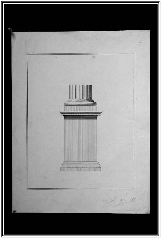 STUDIO DI ELEMENTI ARCHITETTONICI (disegno) di Bottinelli Battista (fine sec. XIX)