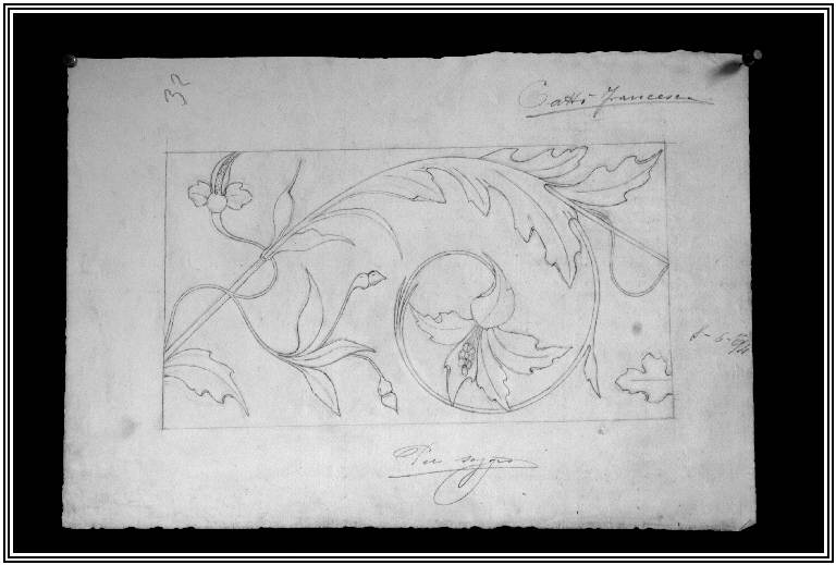 STUDIO DI ORNATO (disegno) di Cattò Francesco (fine sec. XIX)