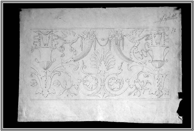 STUDIO DI ORNATO (disegno) di Franzi Giuseppe (fine sec. XIX)