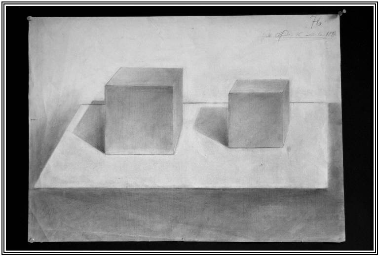 STUDIO DI ELEMENTI GEOMETRICI (disegno) di Galli Alfredo (fine sec. XIX)