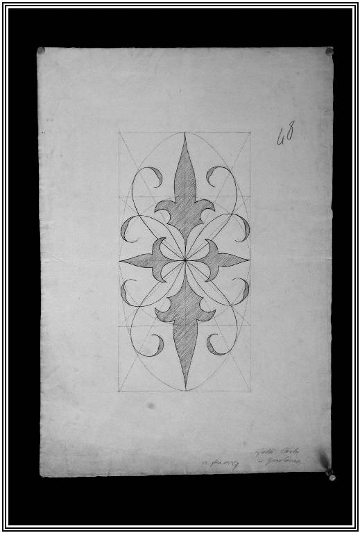 STUDIO DI ORNATO (disegno) di Galli Carlo (fu Girolamo di Saltrio) (fine sec. XIX)