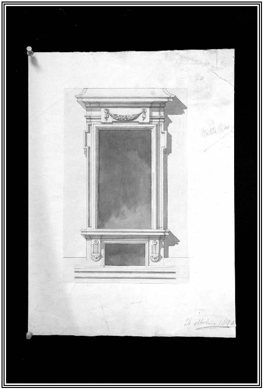 STUDIO DI ELEMENTI ARCHITETTONICI (disegno) di Galli Giovanni fu Matteo (fine sec. XIX)