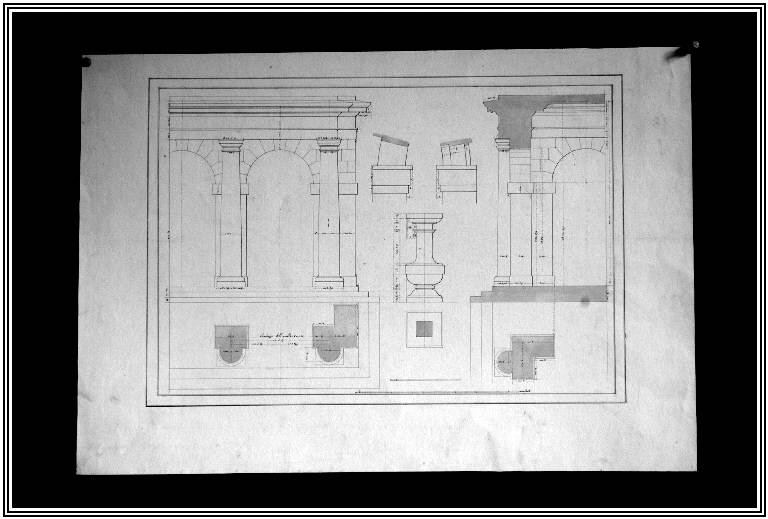 STUDIO DI ELEMENTI ARCHITETTONICI (disegno) di ? (Allievo della Scuola d'arte Industriale di Viggiù) (fine/inizio secc. XIX/ XX)
