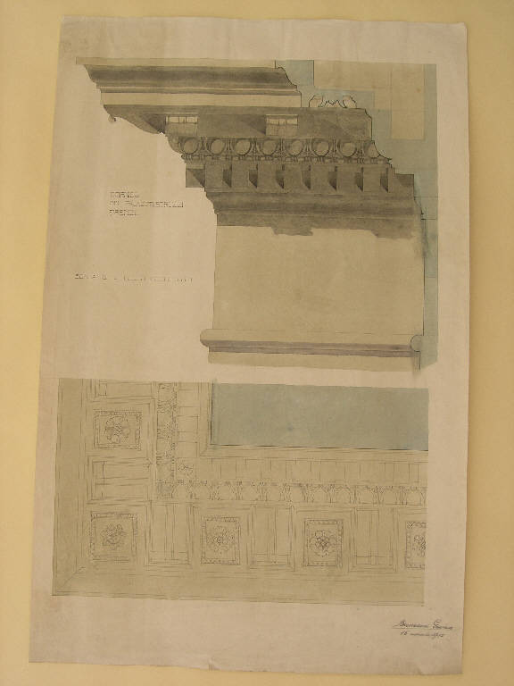 STUDIO DI PROSPETTIVA ARCHITETTONICA (disegno) di Bernasconi Gaetano (primo quarto sec. XX)