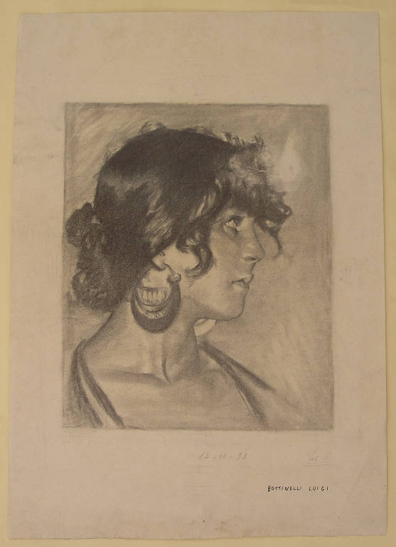FIGURA FEMMINILE (disegno) di Bottinelli Luigi (fine sec. XIX)