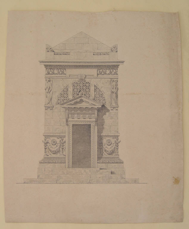 Studio di edicola funeraria (disegno) di Danzi Pierino fu Luigi (inizio sec. XX)